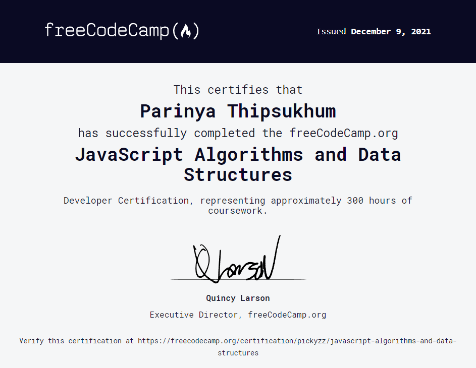 FreeCodeCamp Certificate 2